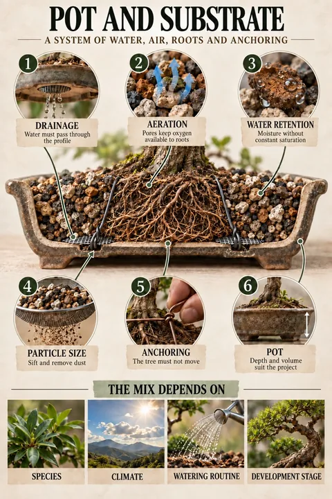 Pot and substrate